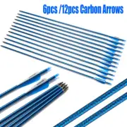6/12Pcs Archery 30" Carbon Arrows SP550 Hunting Target for Compound Recurve Bow