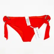 SEAFOLLY x Revolve Bikini Bottoms Size 4 Ring Tie Side Hipster Tangelo Beach NWT