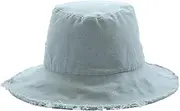 [LAIFEKE] Cotton Linen Wide Brim Bucket Hats for Women Foldable Beach Sun Protection Hats with Chin Strap