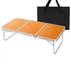 Folding Camping Table Portable Picnic Table 3 Fold Beach Table with Handle