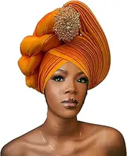 [QliHut] Gele Headties African Headgear hats for Wedding Party hats Gele Headties Nigerian handmade hats for Women
