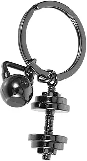 [KALLORY] Dumbbell Key Ring Pendant Exercise Charm Keychain for Bags Backpacks Cellphones Lightweight Fitness Decor Unique present for Sports Enthusiasts