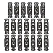 20pcs Double Hole String Cord Locks End Spring Toggle Stopper Black