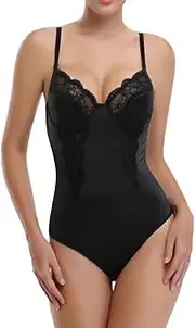 Women Bodysuit Underwear Adjustable Underwire Bodysuits Black Stretchable Seampless Shapewear
