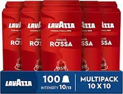 Lavazza, Qualità Rossa, 100 Coffee Pods Compatible with Nespresso Original Machines, Chocolate Notes, Arabica & Robusta, Intensity 10/13, Medium Roasting, 10 Packs of 10 Coffee Pods