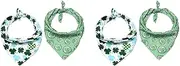 Mipcase 2sets Comfy Dog Collar Bib Pet Saliva Collar Print White Safe Stylish for St. Patrick's Day 2pcs*2