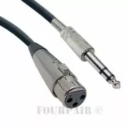 50ft XLR 3-Pin Female to 1/4" Stereo Plug Shielded Microphone Mic Cable Cord TRS