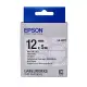 EPSON 原廠標籤帶 花紋系列 LK-4KBY 12mm 透明圓蕾絲/黑字