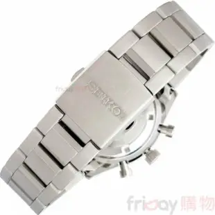 SEIKO精工 SSB413P1手錶 輪胎紋黑面 藍寶石水晶鏡面 日期 三眼計時 鋼帶 男錶