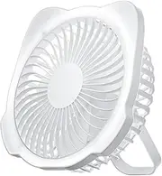 Portable Desk Fan, Camp Tent Fan Led Lantern Combo, 5-Speed Desktop Fans, Battery Powered Fan for Table, Desk, Bed, Hiking, Fishing