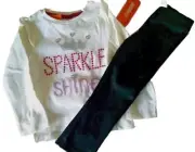 Gymboree Girls Sparkle Shine Tiara Top Shirt Black Ponte Pants NEW Tags 2T