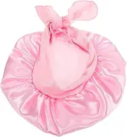 [CATIEBYE] Milk Silk Turban Hat Satin Bonnet Hats Satin Sleep Bonnet Silk Sleep Bonnet Bonnet Boy Sleeping Cap Newborn Girl Hats Hair Bonnet Hats Pink