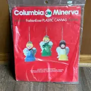 1984 Columbia Minerva NOS Sealed Majestic Angel ornament Plastic canvas kit