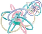 Sensory Teether Manhattan Ball Toy and Rattle Set, Multi-Colored, 2 Pack, 2 Sizes (5 Inch x 5 Inch and 3.5 Inch x 3.5 Inch)