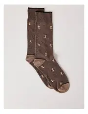 [Blaq] Fox Socks in Latte Marle