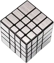 CuberSpeed 4x4 Mirror Cube Silver Sticker Magic Cube Black 4x4x4 Silver Mirror Blocks Speed Cube Mirror Cube 4x4 Speed Cube