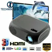 1080P HD Mini LED Projector Home Theater Cinema Multimedia USB AV HDMI US