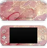TACKY DESIGN Marbel Rose and Gold Skin Compatible with Nintendo Switch lite Skin, Abstract Switch lite Cover Vinyl 3m Decal Cute Full wrap Switch lite Accessories