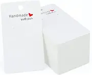 joycraft 200 Pcs White Earring Cards, 2x3.5In Earring Display Holder Cards,Handmade with Love Hanging Tags,Blank Stud Tags for Selling,Hanging, Jewelry,DIY Crafts,Retail