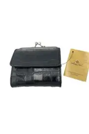 Patricia Nash Leather Astor Wallet Black Croco
