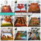 Red Bridge Maple Leaf Ginkgo Biloba Custom Made Quilt Duvet Doona Cover Bed Set