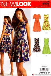 New Look 6508 ~ Misses Open Back Top and Skirt~ Sleeves or Sleeveless ~ 10-22