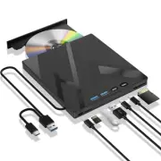 7 in 1 External Blu Ray Drive, External Blueray/DVD Drive for PC with SD/TF P...