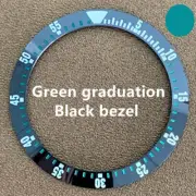38mm Black Bezel Ceramic Watch Insert with Green Graduation 30.5mm Watch Bezel P