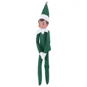 Lovely Elf Doll With Hat Xmas Props Decor For Bedroom Home Green