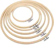 [QANYEGN] 6Pcs Embroidery Hoops, Circle Cross Stitch Hoop Rings, Wooden Frame Embroidery Cross Stitch Hoops for DIY Tools