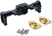 Car Front Rear Axle Set Upgrade Parts for 1/24 FCX24 Remote Control car Spare Parts Metal Upgrade Modification CNC Process Rear axle housing Front Rear Axle Scale RC Car(Black)