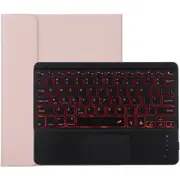 Bluetooth Tablet Case For Ipad 10.2 / Ipad Air 2019 With Touch Pad & Backlight & Pen Holder Detachable Microfiber Leather Pink Laptop Cases & Bags
