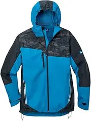 [Scheibler] Men's Waterproof Breathable Rain Jacket with Hood – Work Jacket Men's Reflective – Windbreaker Men's with Many Pockets – Waterproof Jacket Men