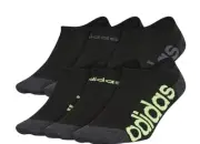 adidas Big Boys 6 Pair No Show Socks Medium and Large