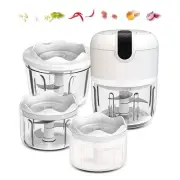 (100+250+350ML) White 3 Pcs Cordless Mini Food Chopper,Small Food Processor f...