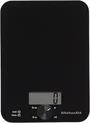 [KitchenAid] KQ914BA Digital Glass Top Kitchen and Food Scale, 11 lb Capacity, Measures Liquid & Dry Ingredients, Rotating Knob, Precise Results for Baking, Cooking, Keto and Meal Prep, Tare, Black