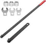 AIMALL 8PCS Idler Pulley Belt Tensioner Wrench Set with Long and Short Handles, 15mm 16mm 18mm Sockets, 13mm 14mm 15mm Open-End Heads for Car Engine Adjustment and Disassembly