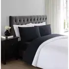 Black Solid 180 Thread Count Microfiber Queen Bedding Sheet Set 4-Piece