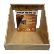 Farm Innovators Single Wood Nesting Box for Chickens, Ducks & Birds (Open Box)