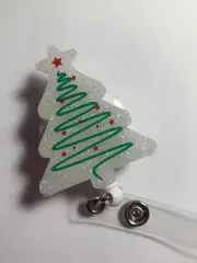 Retractable Badge Reel. ID Holder - Adorable Christmas Tree