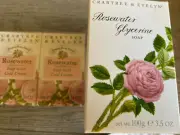 3. Crabtree Evelyn Rosewater Glycerine Soap ( Set of 3 ) New in Box