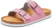 [Torotto] Kids Sandals Boys Girls Slide Summer Non-slip Cork Sandals with Adjustable Straps for Indoor & Outdoor, Pink, 1 Little Kid