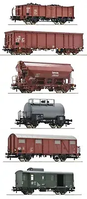 HO Scale Wagons - 76030 - 6-piece set: Goods train, DR
