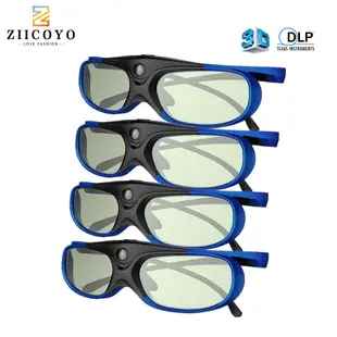 💥 💥4 件裝 3D 投影儀眼鏡全高清有源 DLP 鏈接眼鏡適用於 Optama Acer BenQ ViewSonic