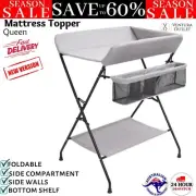 Changing Table Foldable Baby Diaper Changing Station Tray Light Grey Iron vidaXL