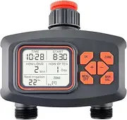 Automatic Watering Timer for Garden, Balcony, Greenhouse and Outdoor Plants with Weekly and Daily Programmes (2 Channels)