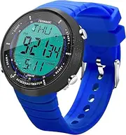 [TEKMAGIC] 10 ATM 100m Waterproof Digital Sports Watch for Swimming and Diving, with Functions of Chronograph, Stopwatch, Timer, Countdown, Calendar, Dual Time Zone, Alarm Clock, 12 or 24 Hour Format Switchable
