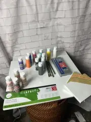 8 New Canvas Panels, 16 by 20 Pencil Set! Used Acrylics (See Pics)