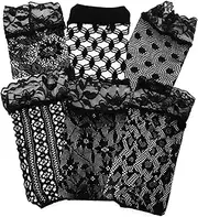 [TOGEVAL] 6 Pairs Anklets Lace Formal Dress for Summer Leggings Anklets for Suits for Anklet Socks Ladies Nylon Black