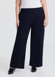 [TS] Taking Shape Rib Knit Wide Leg Pant Size 26 in Dark Indigo, Viscose - Plus Size Women's Clothing Dark Indigo